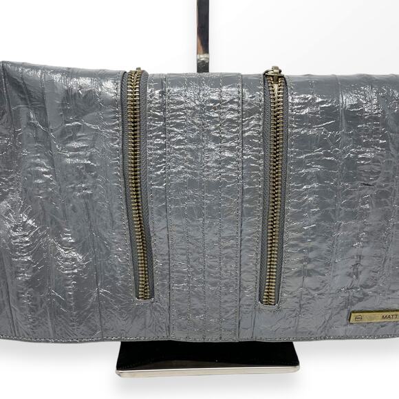 00s MATT AND NAT Vintage Gray Vegan Leather Recycled Plastic Shoulder Bag - Picture 6 of 13